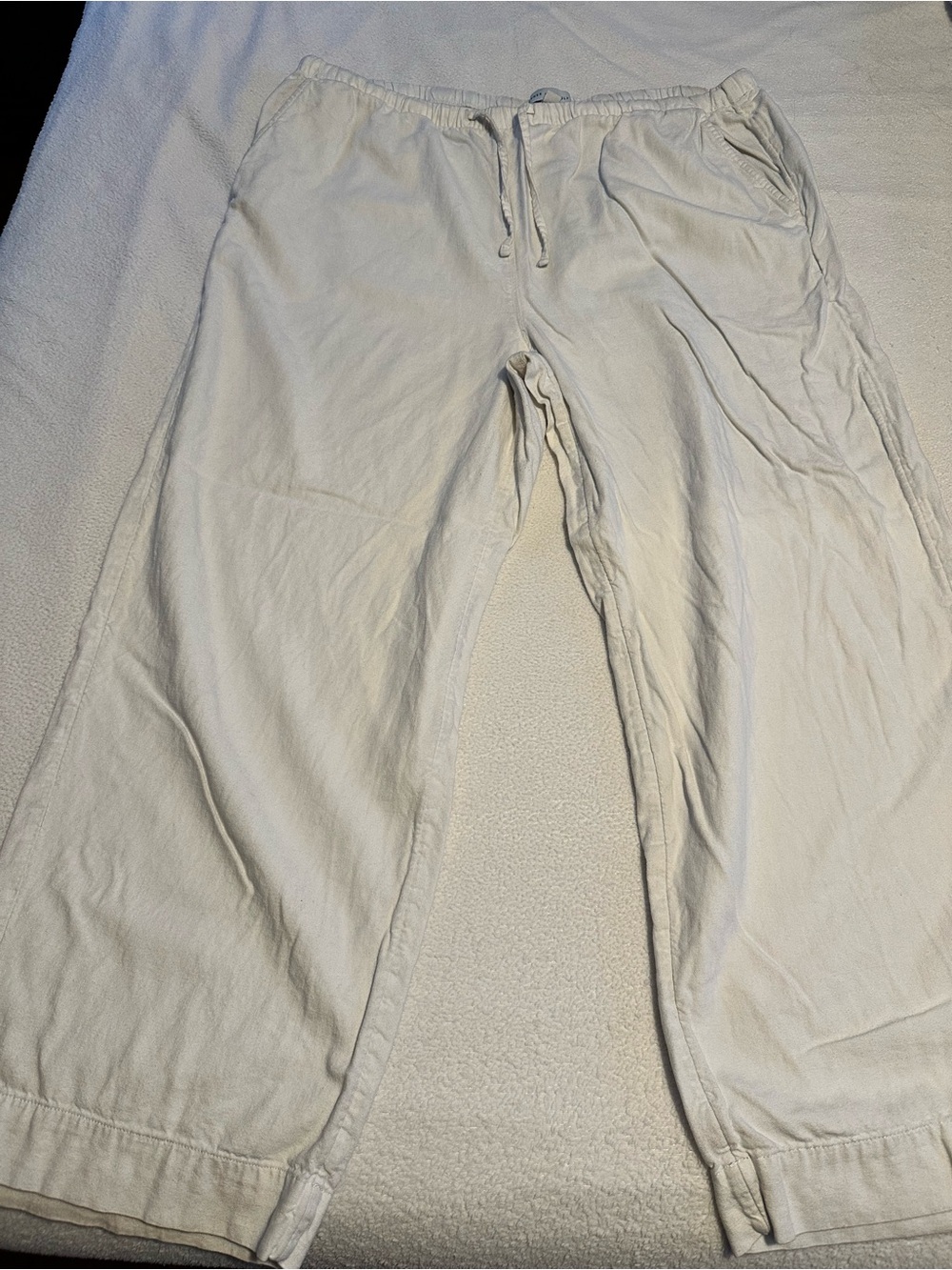 Classic White Drawstring Joggers for Women